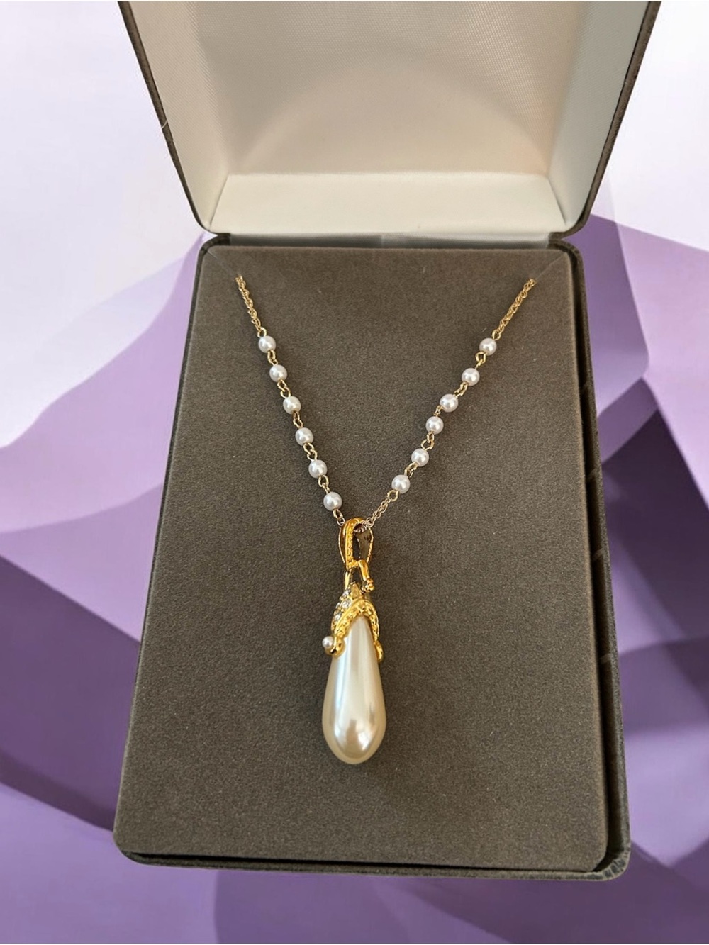 Nolan Miller Pearl Drop Necklace Glamour Collection